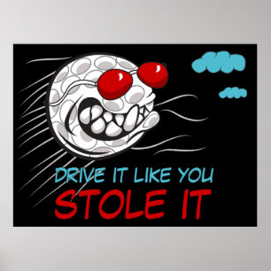 Vliegende golfbal met zonnebril met grappig citaat poster