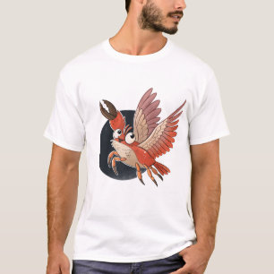 vliegende grappige krab t-shirt
