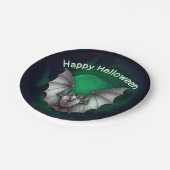 Vliegende griezelige grijze vleermuis mistige gloe papieren bordje (Gekanteld)