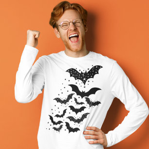Vliegende Halloween Galaxy Vleermuizen en Sterren T-shirt