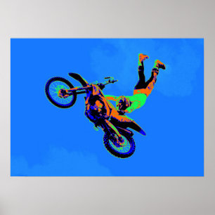 Vliegende Handstand - Freestyle Motorcross Stunt Poster