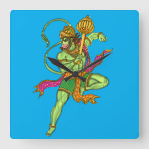 Vliegende Hanuman-wandklok Vierkante Klok
