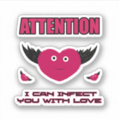 Vliegende harten sticker (Voorkant)