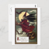 vliegende heks briefkaart (Voorkant / Achterkant)