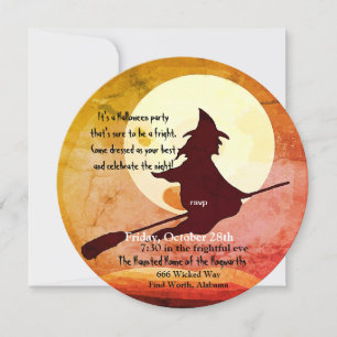 vliegende heks Halloween no 3 Kaart