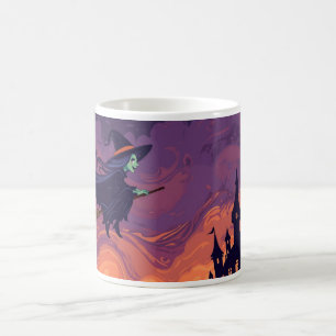 Vliegende Heks Mok   Klassieke Halloween Koffiekop