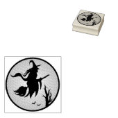 Vliegende heks 	rubberstempel (Gestempeld)