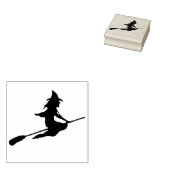 Vliegende heks silhouet kunst stempel (Gestempeld)