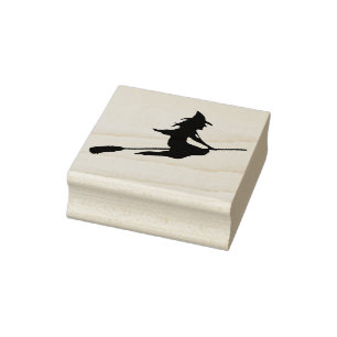 Vliegende heks silhouet kunst stempel