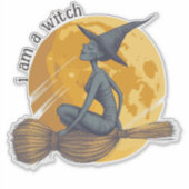 vliegende heks sticker (Voorkant)