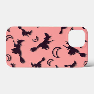 Vliegende heks tussen halve maan bij Halloween nac iPhone 13 Mini Hoesje