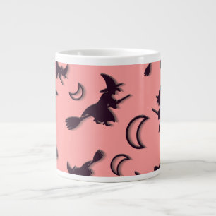 Vliegende heks tussen halve maan bij Halloween nac Extra Grote Beker