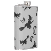 Vliegende heks tussen halve maan bij Halloween nac Heupfles (Rechts)