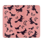 Vliegende heks tussen halve maan bij Halloween nac Snijplank (Voorkant)