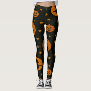 Vliegende Heksen en Zwevende Pompoenen Zwart Leggings