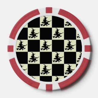 Vliegende Heksen Zwart & Geel Geruite Pokerfiches Poker Chips