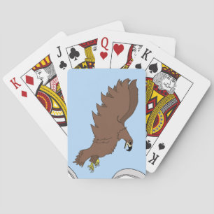 Vliegende hoge jonge adelaar pokerkaarten