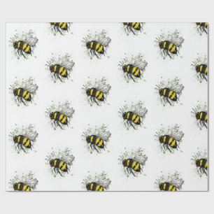 Vliegende hommel, tekening met de vrije hand van e cadeaupapier