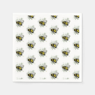 Vliegende hommel, vrijhand digitaal tekenen insect servet