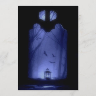 Vliegende hond van Eerie Blue Night Halloween Kaart