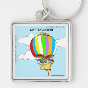 Vliegende Katten Grappige Tekententoonstelling Sleutelhanger