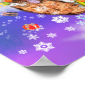 Vliegende kerstkabouters geeft cadeaus Poster (Hoek)