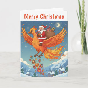 Vliegende Kerstman Kerstmis Kaart