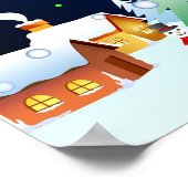 Vliegende kerstman met halve maan poster (Hoek)