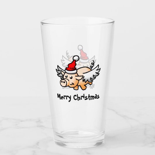 Vliegende kerstvarken Glass Tumbler (Voorkant)