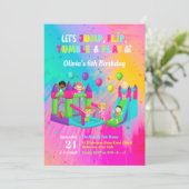 Vliegende kinderen rond Birthday Kaart (Staand voorkant)