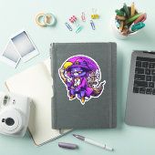Vliegende Kitty Kat Heks Illustratie Sticker (iPad Cover)