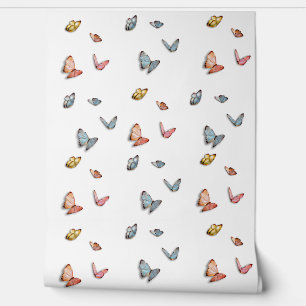 Vliegende kleurrijke vlinders behang