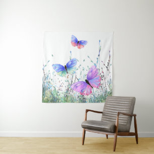 Vliegende Kleurrijke Vlinders Tapestry Wandkleed