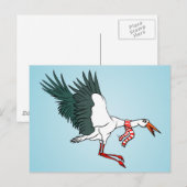 Vliegende kraan met een halssjaal briefkaart (Voorkant / Achterkant)