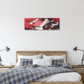 Vliegende kranen in het veld canvas afdruk (Insitu (Slaapkamer))