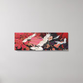 Vliegende kranen in het veld canvas afdruk (Voorkant)