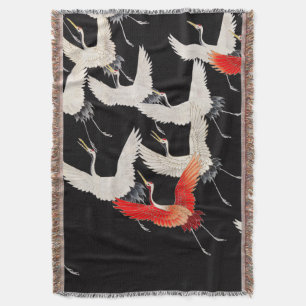 Vliegende kranen: Japanse vogel kimono kunst Deken