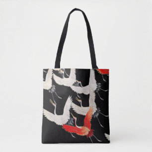 Vliegende kranen: Japanse vogel kimono kunst Draagtas