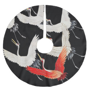 Vliegende kranen: Japanse vogel kimono kunst Kerstboom Rok