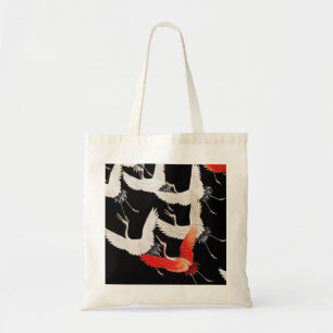 Vliegende kranen: Japanse vogel kimono kunst Tote Bag