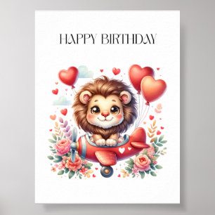 Vliegende Leeuw Verjaardag Poster