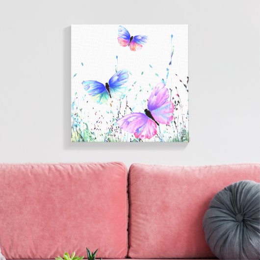 Vliegende Lente Vlinders Canvas Print (Insitu (Woonkamer))