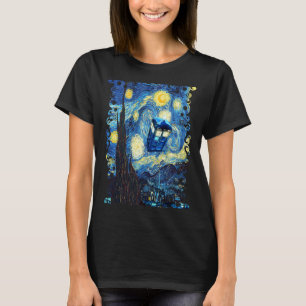 Vliegende magische telefoondoos Sterrennacht Van G T-shirt