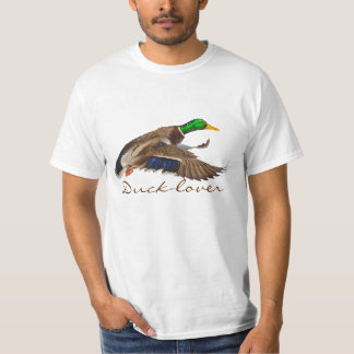 Vliegende mannelijke Mallard Duck Wildlife T-shirt