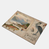 Vliegende -meer-forel-visberg deurmat (Schuin)