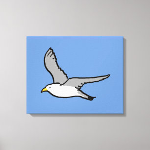 Vliegende meeuw. Een vogel in vlucht Canvas Afdruk