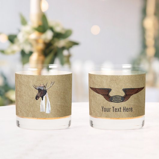 Vliegende Moose Struik Pilot Whisky Glas (Insitu (Huwelijk))