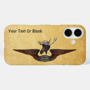 Vliegende Moose Struik Pilot Wings iPhone 16 Hoesje