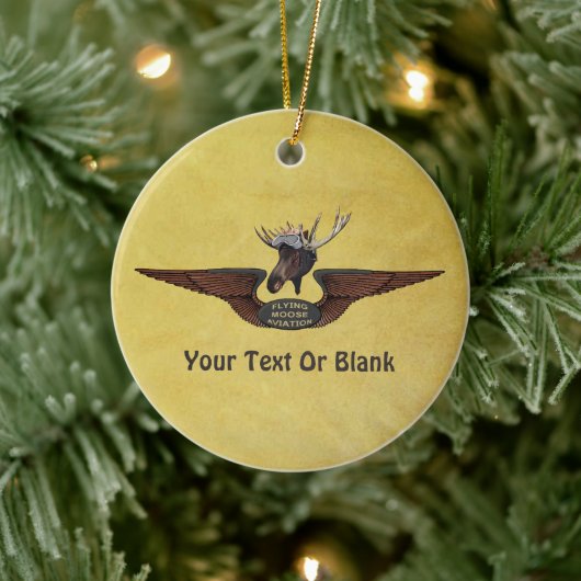 Vliegende Moose Struik Pilot Wings Keramisch Ornament (Boom)