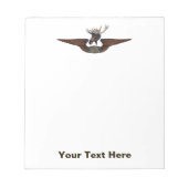 Vliegende Moose Struik Pilot Wings Notitieblok (Voorkant)